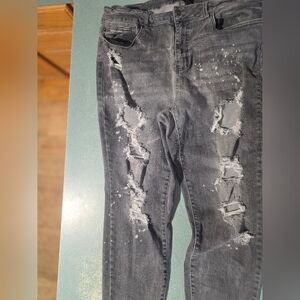 Judy Blue Distressed Black Jeans 20W